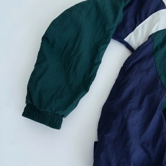 Vintage 90'S Puma Navy & Green Windbreaker  Running Jacket Size Large - Picture 10 of 11